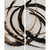 TABLEAU À L'HUILE 120/150/3,5 cm  - Beige/Schwarz, Design, Holz (120/150/3,5cm)