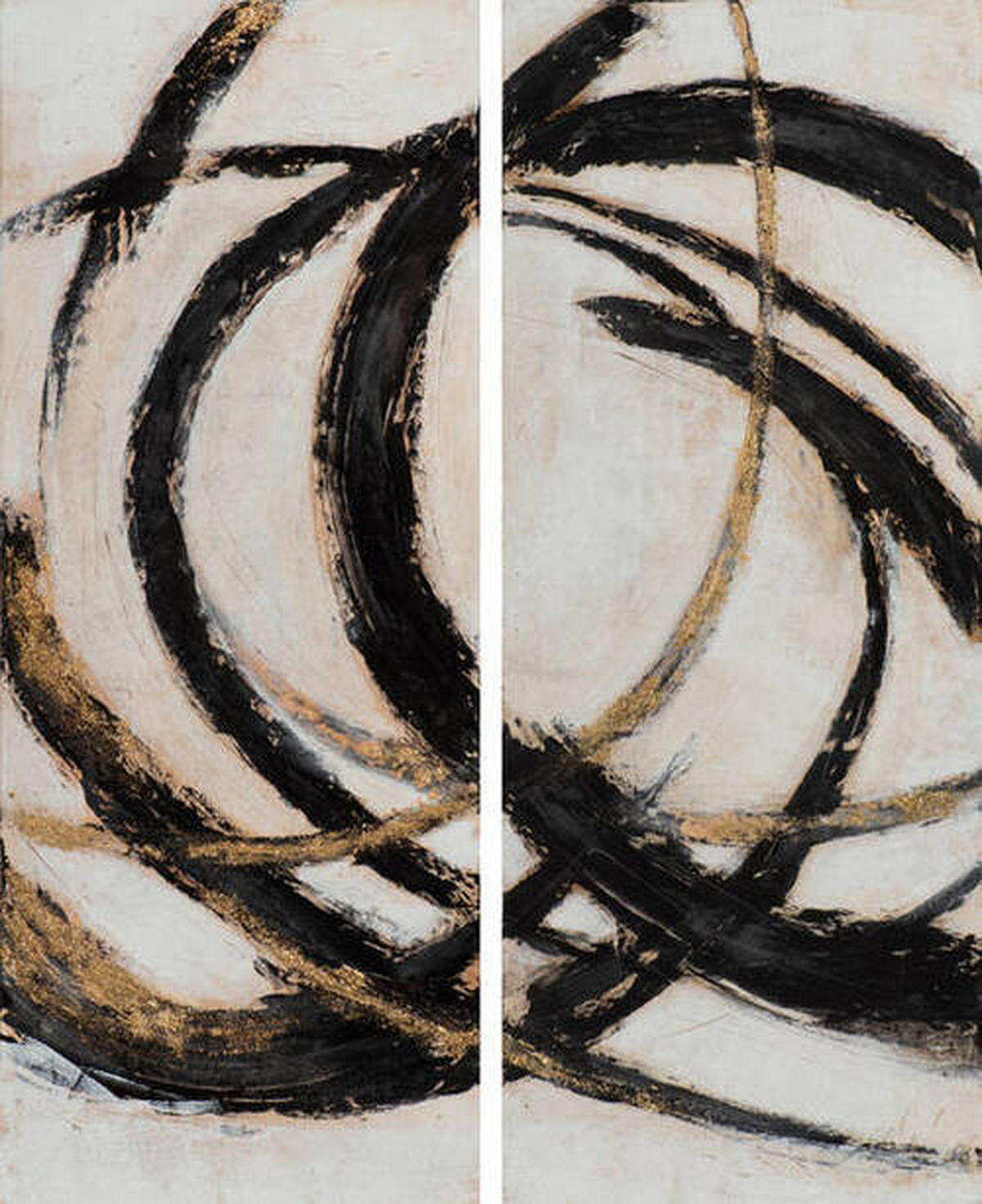TABLEAU À L'HUILE 120/150/3,5 cm  - Beige/Schwarz, Design, Holz (120/150/3,5cm)