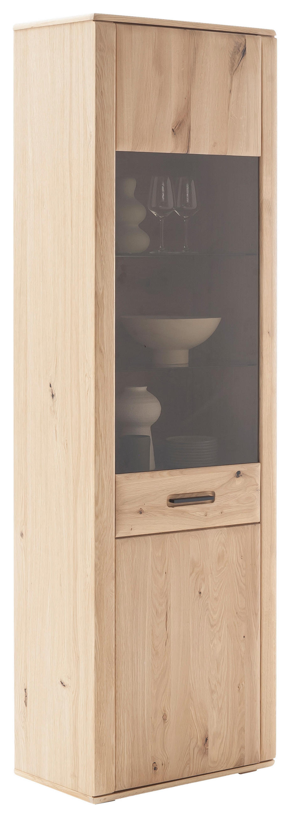VITRINE Eichefarben  64/208/37 cm  - Eichefarben/Anthrazit, Konventionell, Glas/Holz (64/208/37cm) - Cantus