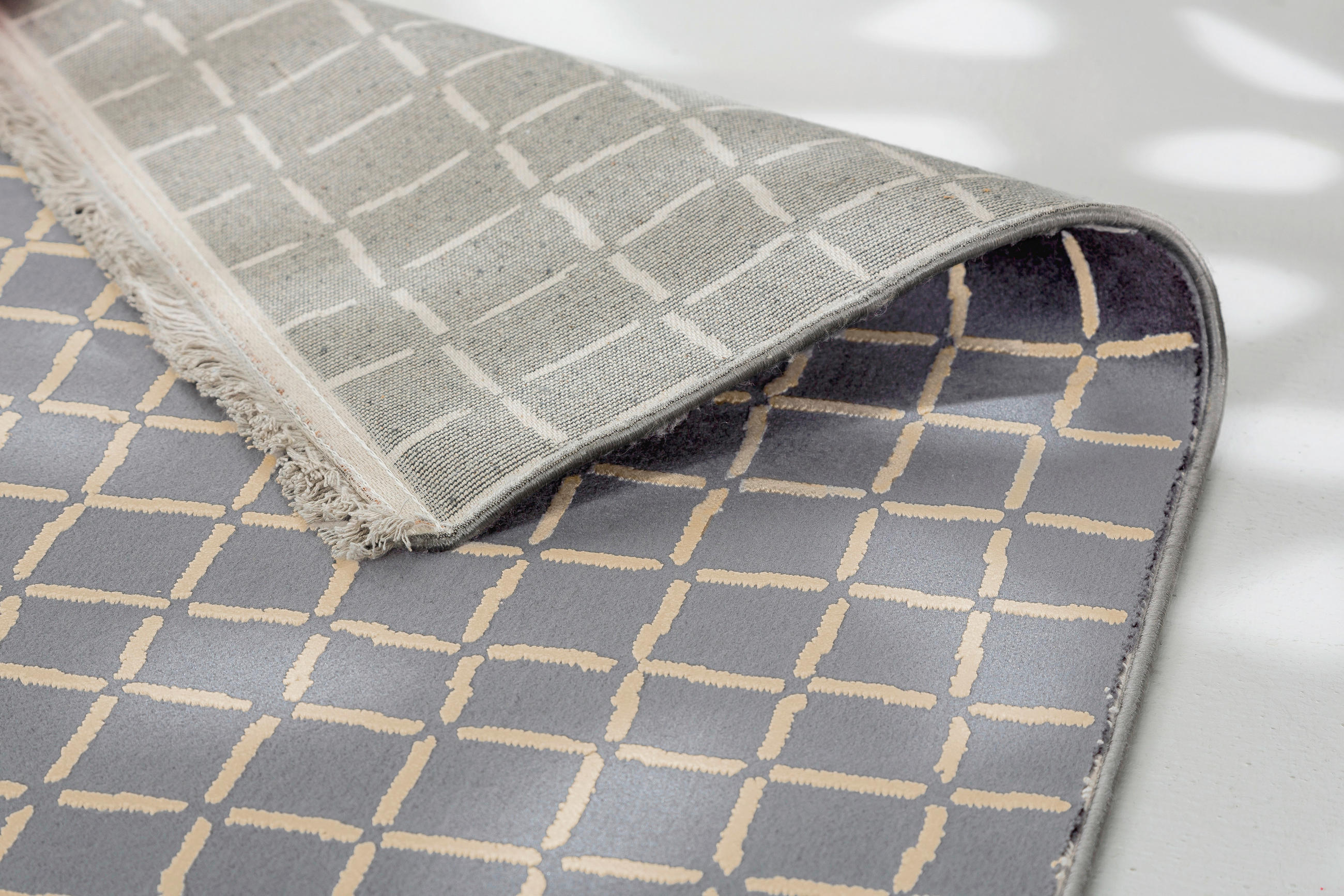 WEBTEPPICH 133/190 cm Magic Grau, Goldfarben  - Goldfarben/Grau, Basics, Textil (133/190cm) - Schöner Wohnen