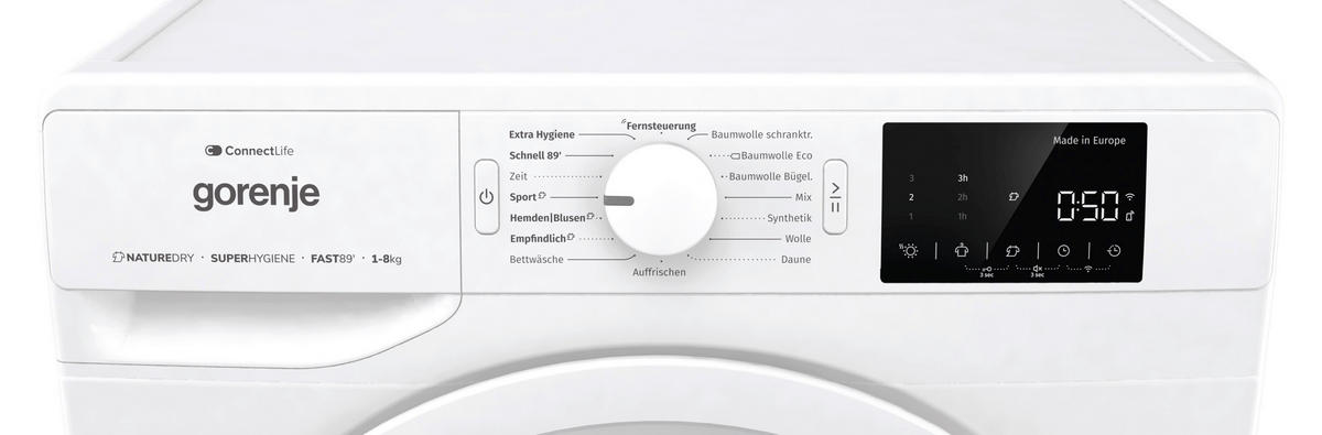 WÄRMEPUMPENTROCKNER DPNE83/GN  - Weiß, LIFESTYLE, Glas/Kunststoff (60/85/62,5cm) - Gorenje