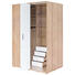 BEGEHBARER ECKSCHRANK 1-türig Eichefarben, Weiß - Eichefarben/Alufarben, Design, Holzwerkstoff/Metall (146,2/220,9/100,2cm) - Voleo