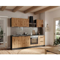 KÜCHENLEERBLOCK 240 cm   Graphitfarben, Eiche Wotan  - Schieferfarben/Eiche Wotan, Basics, Holzwerkstoff/Metall (240cm) - Held