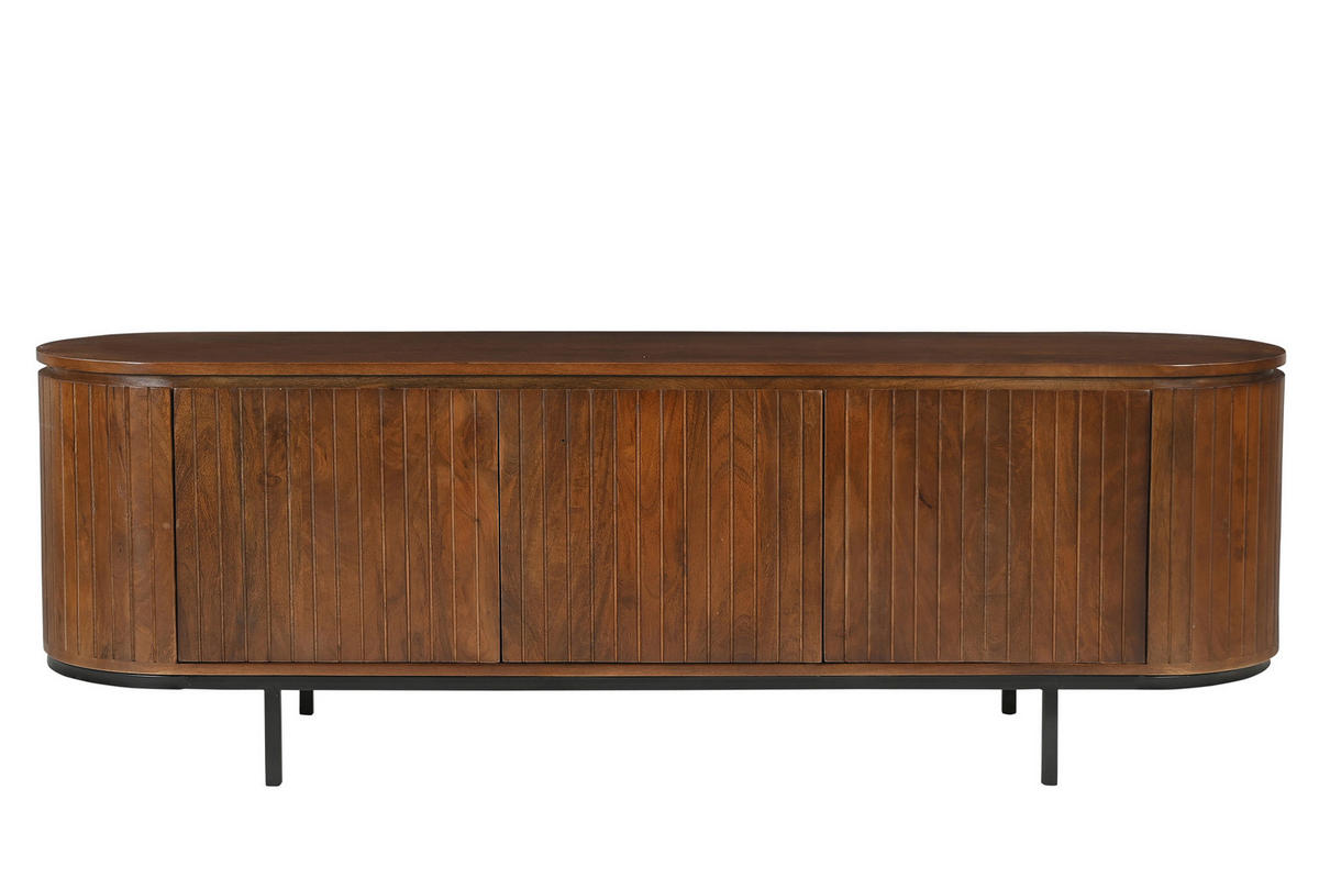 LOWBOARD  170/56/43 cm   - Schwarz/Naturfarben, Design, Holz/Metall (170/56/43cm) - MID.YOU