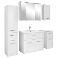 BADEZIMMER 6-teilig  in 160 cm  - Chromfarben/Weiß Hochglanz, MODERN, Glas/Keramik (160cm) - Sadena