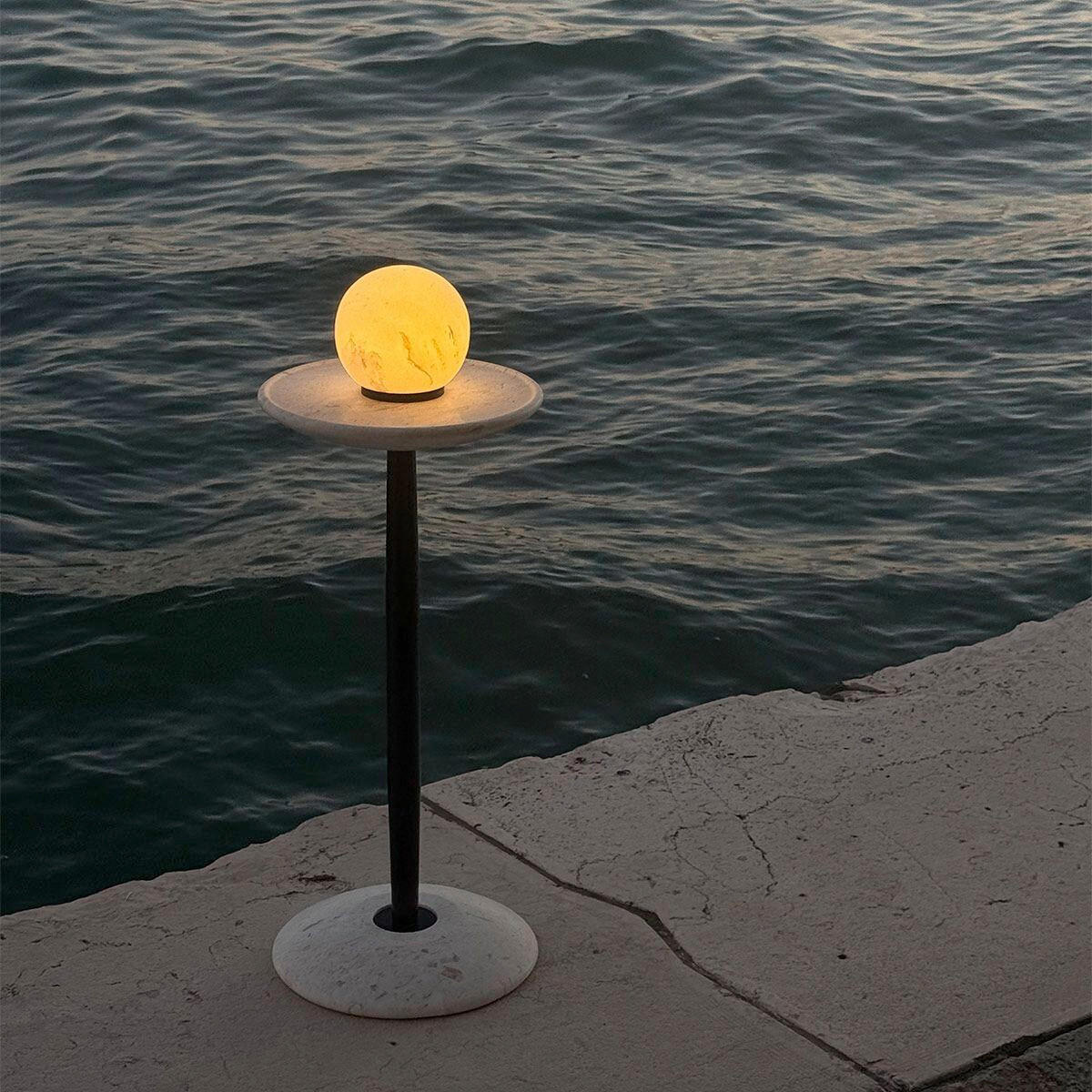 LED-TISCHLEUCHTE Elstead Lighting 11.7/12 cm   - Alabasterfarben, KONVENTIONELL, Stein/Metall (11.7/12cm) - Elstead Lighting