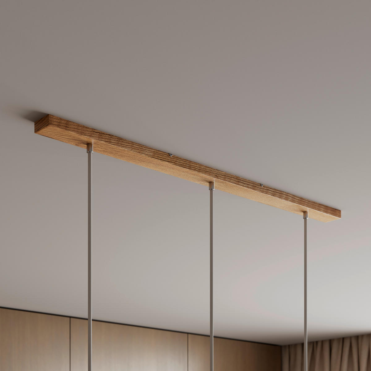 HÄNGELEUCHTE Sofia 100/25/150 cm  - Eschefarben/Weiß, Natur, Holz/Textil (100/25/150cm) - Marama