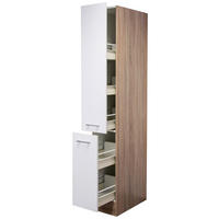 APOTHEKERSCHRANK 30/200/57 cm  in Weiß, Sonoma Eiche  - Alufarben/Weiß, KONVENTIONELL, Holzwerkstoff/Kunststoff (30/200/57cm) - FlexWell