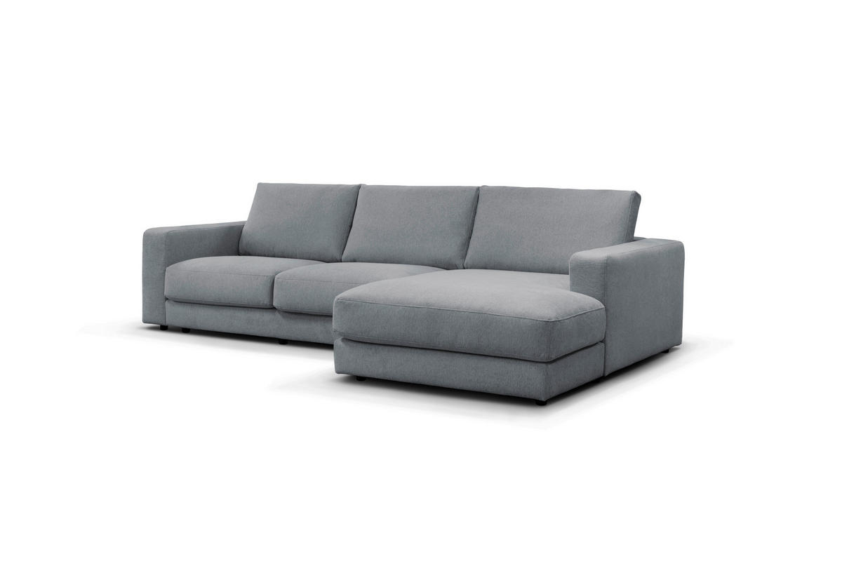 ECKSOFA VIGO Graugrün  - Schwarz/Graugrün, Design, Textil (303/172cm) - MID.YOU