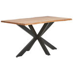 ESSTISCH in Holz, Metall 140/80/77 cm   - Schwarz/Akaziefarben, LIFESTYLE, Holz/Metall (140/80/77cm) - Landscape