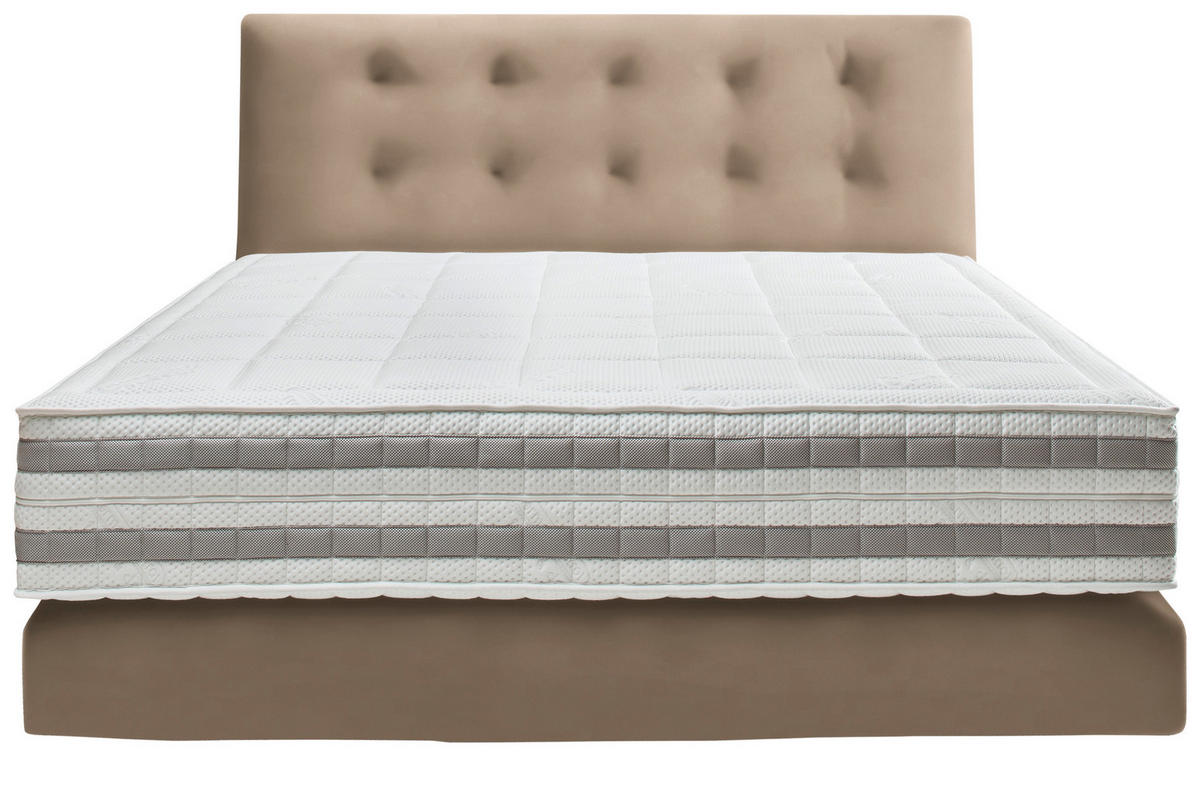 BOXSPRINGBETT 160/200 cm  in Beige  - Beige, KONVENTIONELL, Holz/Textil (160/200cm) - Dieter Knoll