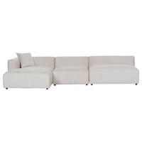 ECKSOFA in Chenille Creme  - Creme/Schwarz, Modern, Kunststoff/Textil (178/337cm) - Carryhome