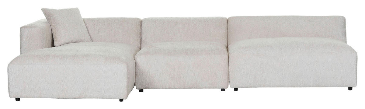 ECKSOFA in Chenille Creme  - Creme/Schwarz, Modern, Kunststoff/Textil (178/337cm) - Carryhome