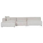 ECKSOFA Creme Chenille  - Creme/Schwarz, MODERN, Kunststoff/Textil (178/337cm) - Carryhome