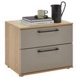 NACHTSCHRANK 60/48,6/46 cm furniert  - Taupe/Eichefarben, Design, Holzwerkstoff (60/48,6/46cm) - Dieter Knoll