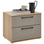 NACHTSCHRANK 60/48,6/46 cm furniert  - Taupe/Eichefarben, Design, Holzwerkstoff (60/48,6/46cm) - Dieter Knoll