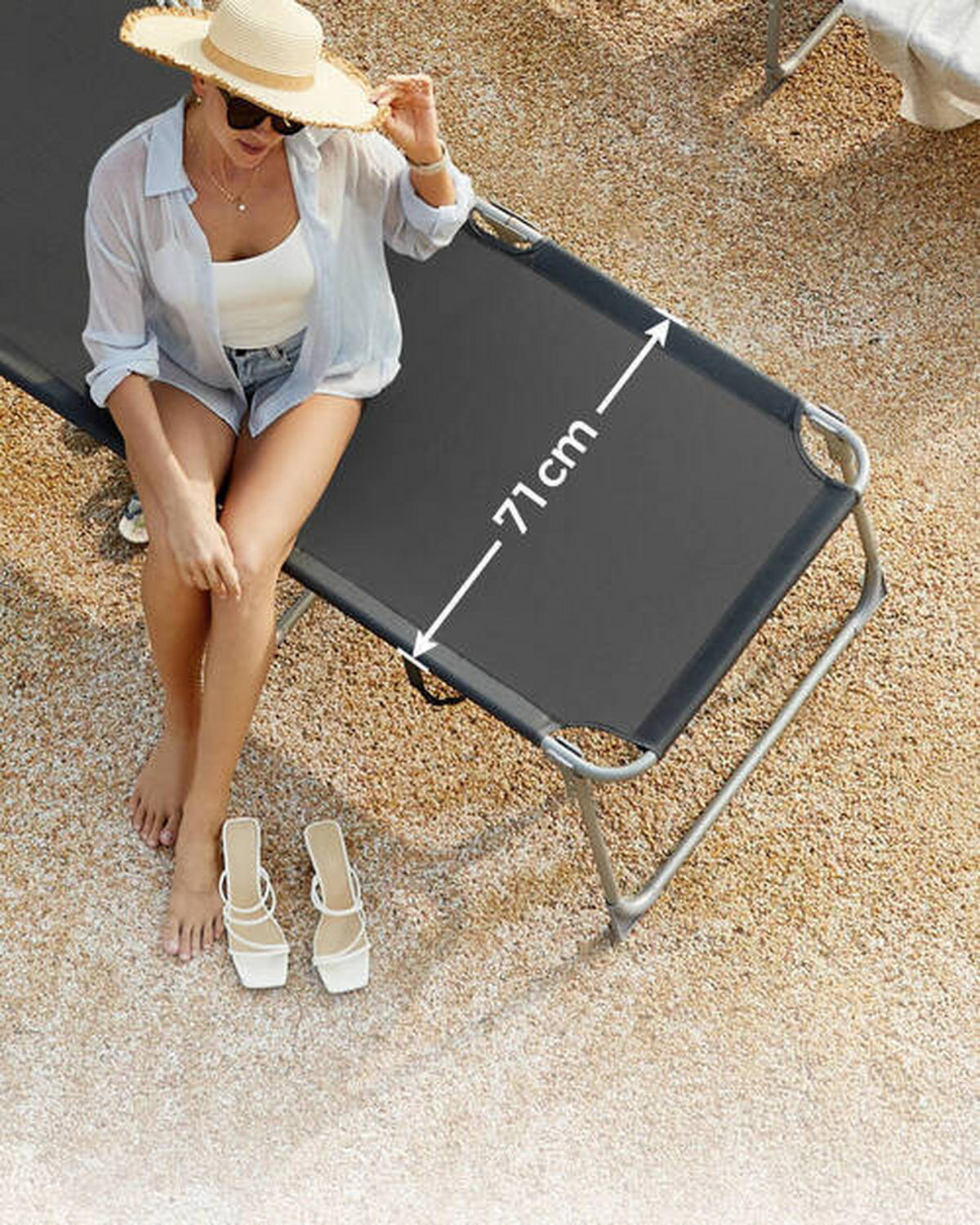 SONNENLIEGE 71/38/200 cm  - Grau, Basics, Textil/Metall (71/38/200cm) - Modante