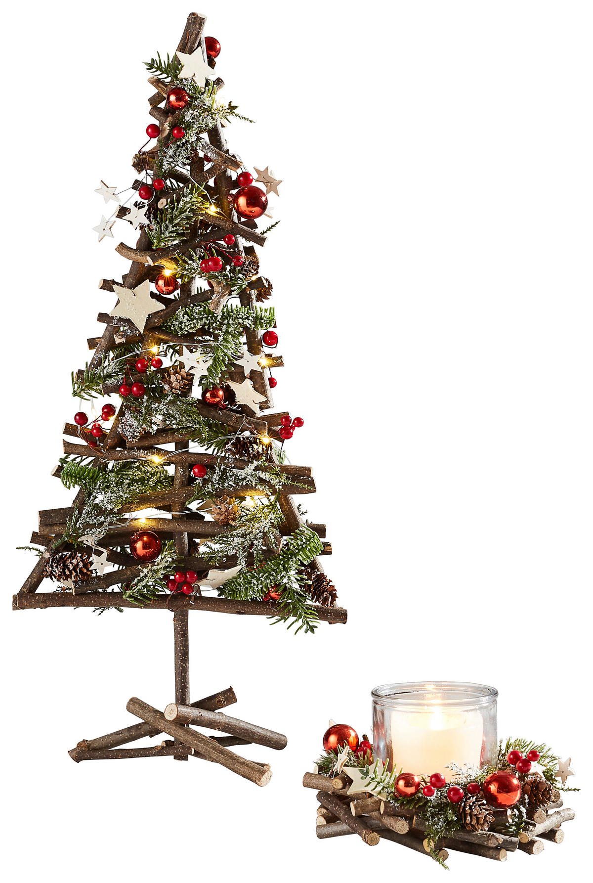 TEELICHTGLAS  - Multicolor, LIFESTYLE, Glas/Holz (20/20/11cm) - X-Mas