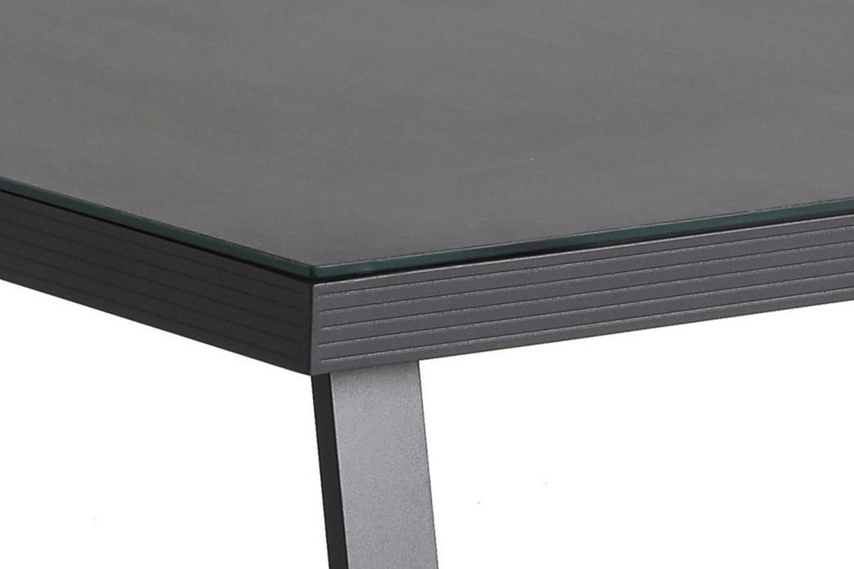 LOUNGEGARNITUR 279/219 cm Aluminium  - Dunkelgrau/Anthrazit, MODERN, Kunststoff/Textil (279/219cm) - Amatio