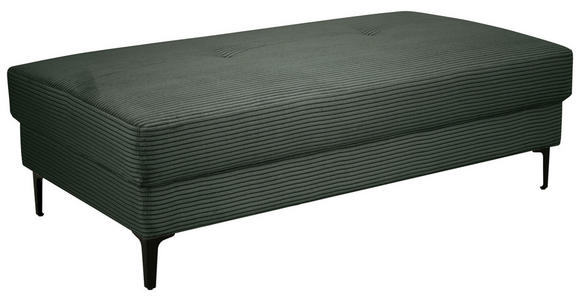 HOCKER Cord Waldgrün  - Waldgrün/Schwarz, Design, Textil/Metall (140/45/80cm) - Xora