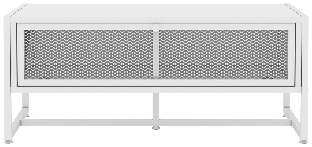 LAVICE S BOTNÍKEM, bílá, 95/40/41 cm - bílá, Moderní, kov/dřevo (95/40/41cm) - P & B
