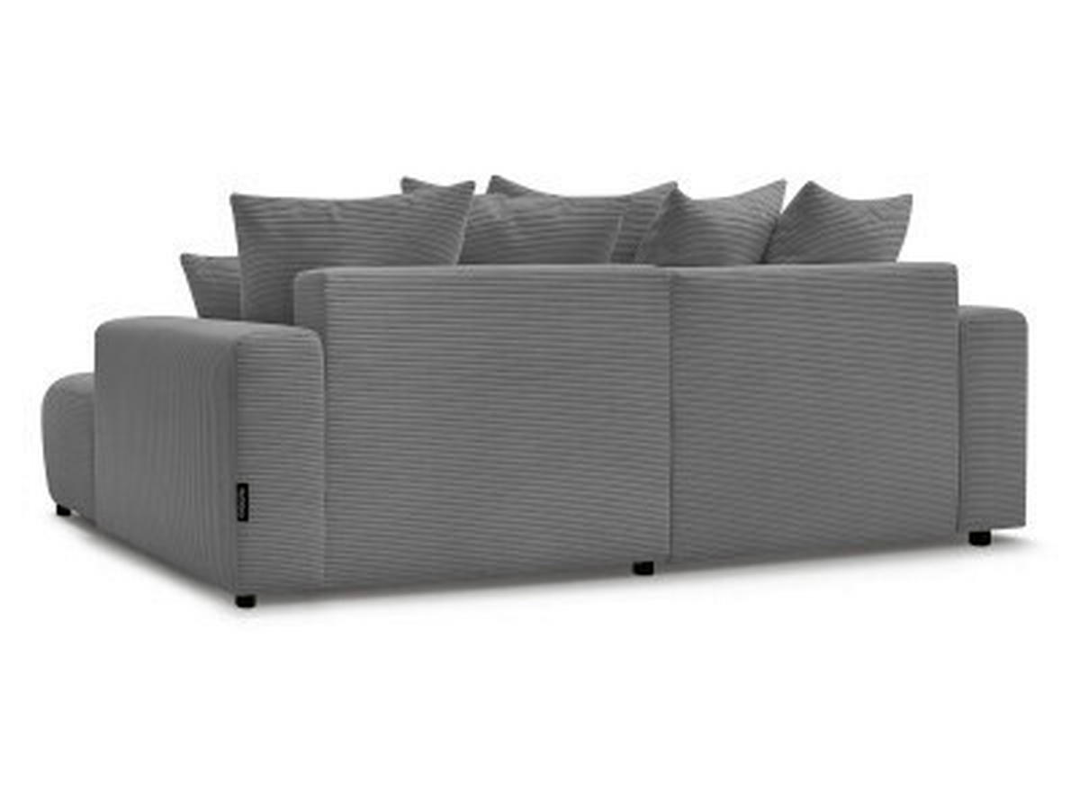ECKSOFA Ottomane rechts  ATILLA Dunkelgrau Cord  - Dunkelgrau/Schwarz, MODERN, Kunststoff/Textil (244/149cm)