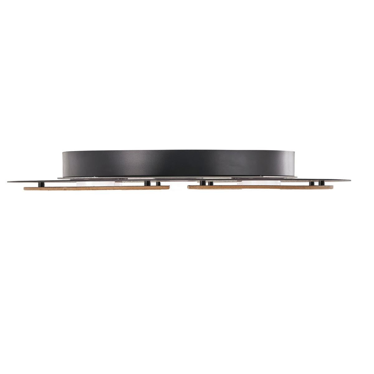 LED-DECKENLEUCHTE Rota 60/6,5 cm  - Eichefarben/Schwarz, Design, Holz/Metall (60/6,5cm) - Grossmann