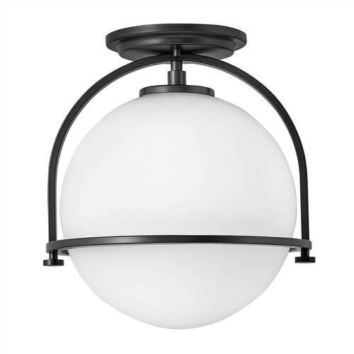 STROPNA SVETILKA Elstead Somerset 28.2/31.8 cm   - črna, Design, kovina/steklo (28.2/31.8cm) - Elstead Lighting