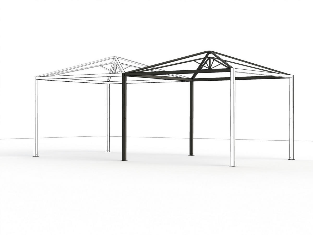 PAVILLON-ERWEITERUNG 315,2/301/307,6 cm Aluminium  - Anthrazit, Basics, Metall (315,2/301/307,6cm) - Siena Garden