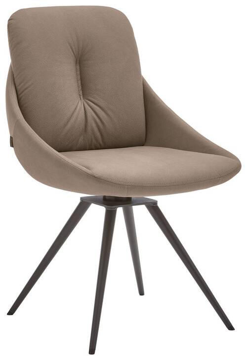 STUHL drehbar Mikrofaser Anthrazit, Fango  - Fango/Anthrazit, Design, Textil/Metall (55/91/64cm) - Venjakob