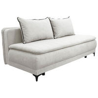 SCHLAFSOFA  mit Liegefunktion Flachgewebe Weiß  - Schwarz/Weiß, Basics, Textil/Metall (202/98/78cm) - Livetastic