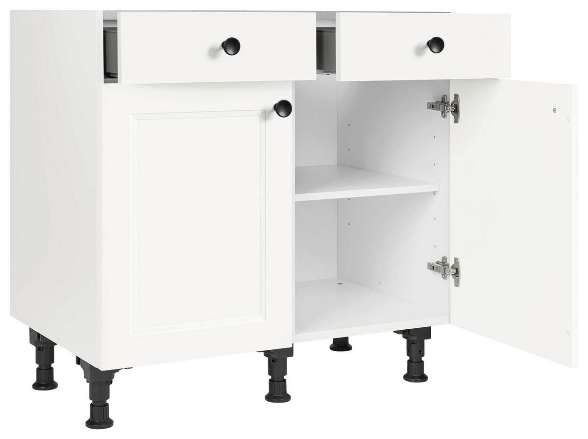 SCHUBKASTENUNTERSCHRANK 90/87/56 cm  in Weiß  - Schwarz/Weiß, MODERN, Holzwerkstoff/Metall (90/87/56cm) - Nobilia