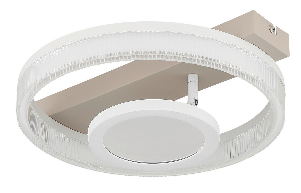 LED-DECKENLEUCHTE 36/33/10 cm   - Sandfarben/Transparent, Design, Kunststoff/Metall (36/33/10cm) - Globo