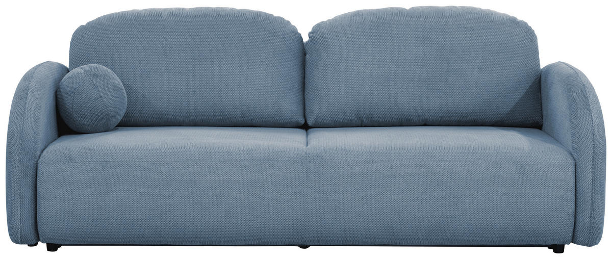 SCHLAFSOFA ROMA  mit Struktur Blaugrau  - Blaugrau/Schwarz, Design, Textil (230/90/105cm) - MID.YOU
