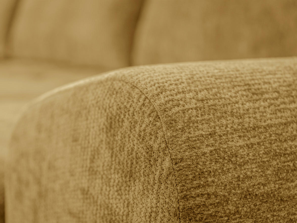 ECKSOFA  in Chenille Senfgelb  - Chromfarben/Senfgelb, KONVENTIONELL, Kunststoff/Textil (183/290cm) - Xora