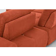 ECKSOFA in Velours Terracotta  - Terracotta/Schwarz, Design, Kunststoff/Textil (236/326cm) - Xora