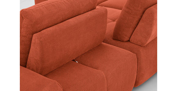ECKSOFA in Velours Terracotta 236/326 cm - Terracotta/Schwarz, Design, Kunststoff/Textil (236/326cm) - Xora
