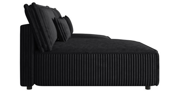 ECKSOFA Anthrazit Cord Zierkissen, Rückenkissen, Schlaffunktion, Rücken echt  - Anthrazit/Schwarz, MODERN, Kunststoff/Textil (153/200cm) - Xora