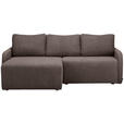 ECKSOFA Braun Cord Rückenkissen, Bettkasten, Schlaffunktion, Rücken echt, Liegefläche im Originalstoff  - Schwarz/Braun, KONVENTIONELL, Kunststoff/Textil (217/146cm) - Carryhome