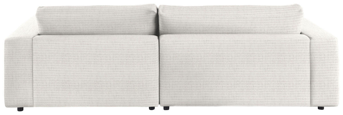 ECKSOFA in Chenille Creme  - Creme/Schwarz, Design, Kunststoff/Textil (270/190cm) - Lomoco