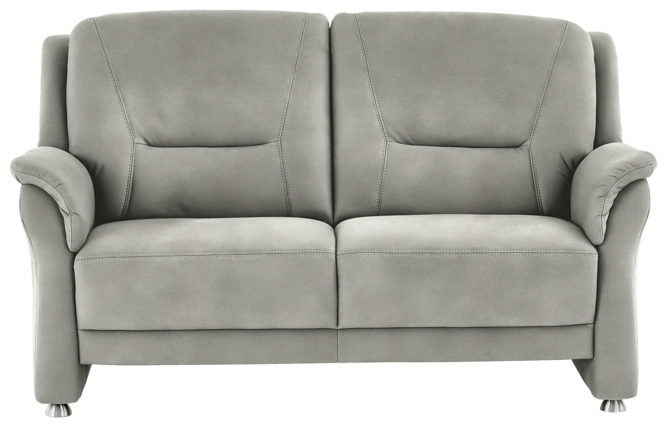 2,5-SITZER in Mikrofaser Silberfarben  - Beige/Silberfarben, Konventionell, Textil/Metall (172/100/89cm) - Beldomo Comfort