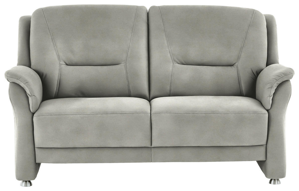 2,5-SITZER in Mikrofaser Silberfarben  - Beige/Silberfarben, Konventionell, Textil/Metall (172/100/89cm) - Beldomo Comfort