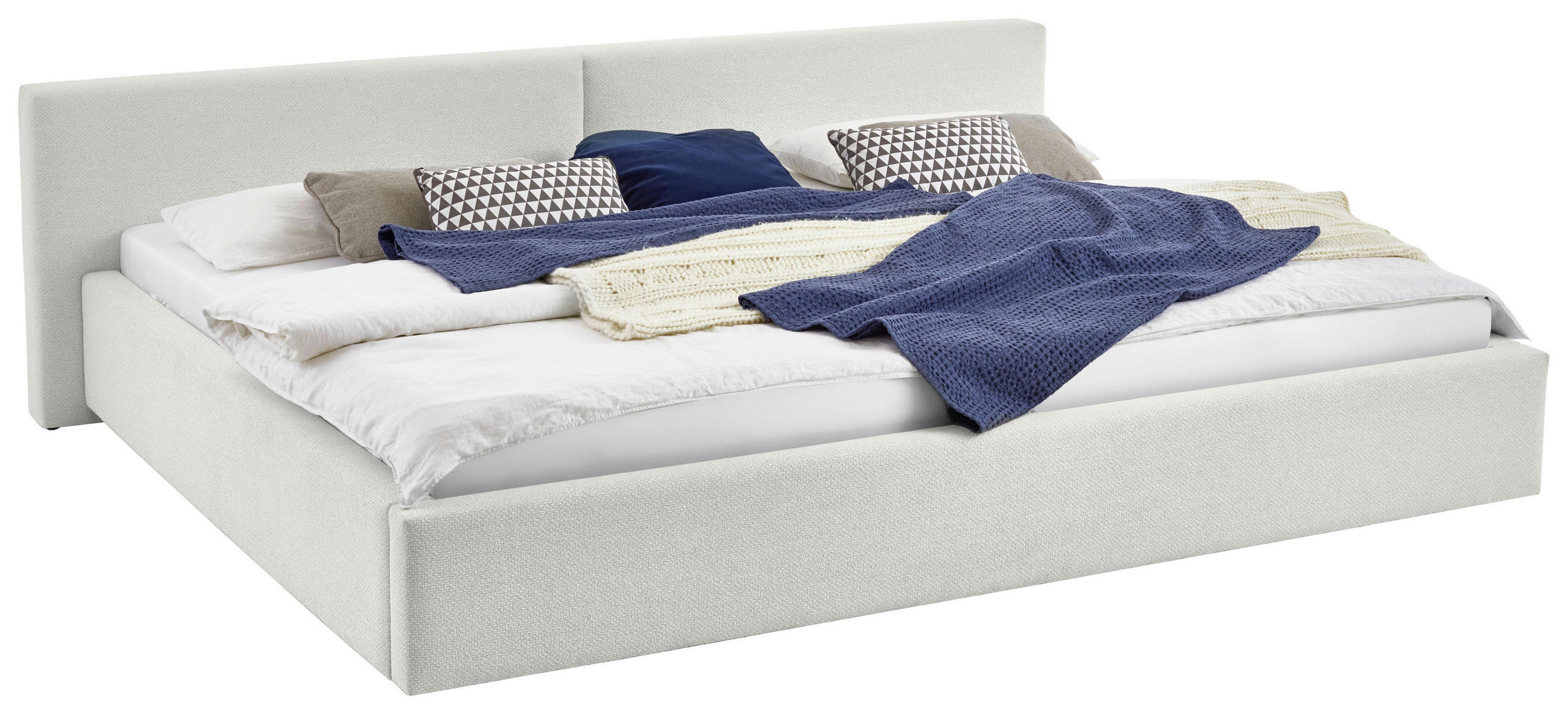 POLSTERBETT 240/200 cm,  in Weiß,  - Weiß, Basics, Textil (240/200cm) - Boxxx