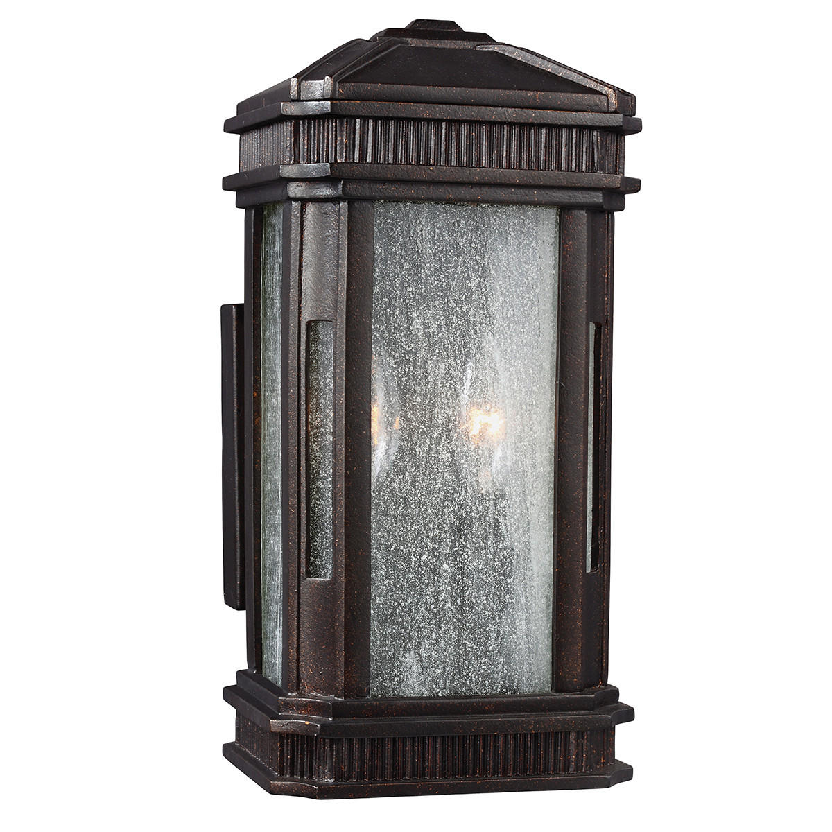 VONKAJŠIE NÁSTENNÉ SVIETIDLO, 17,2/16,5/35,9 cm - bronzová, Basics, kov/sklo (17,2/16,5/35,9cm) - Elstead Lighting