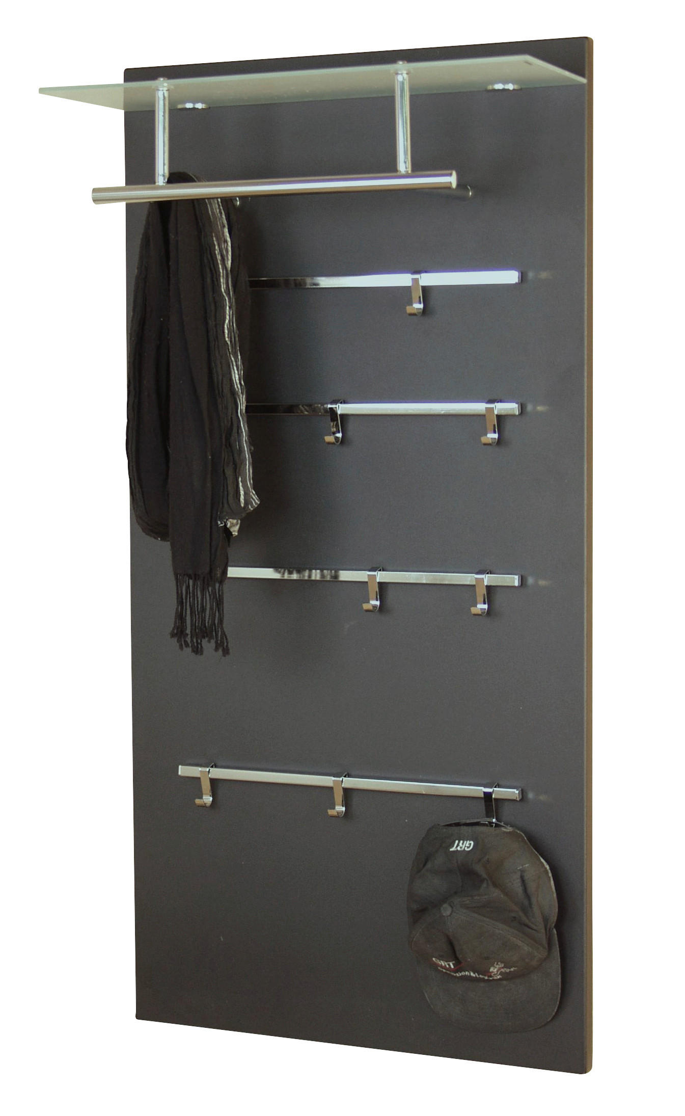 GARDEROBENPANEEL  in  - Schwarz, Design, Glas/Holzwerkstoff (26/60/120cm) - MID.YOU