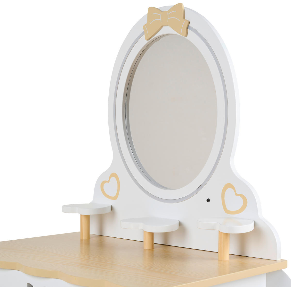 TOALETNÍ STOLEK přírodní barvy, bílá,  - bílá/přírodní barvy, Trend, kompozitní dřevo/plast (53/28,5/93/29/36/28,5cm) - Jimmylee