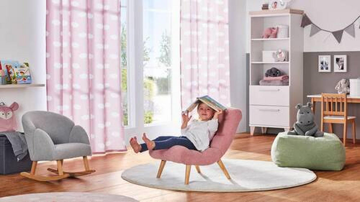 KINDER-SCHAUKELSESSEL - Grau, Trend, Textil (46,5/55,5/55cm) - Jimmylee