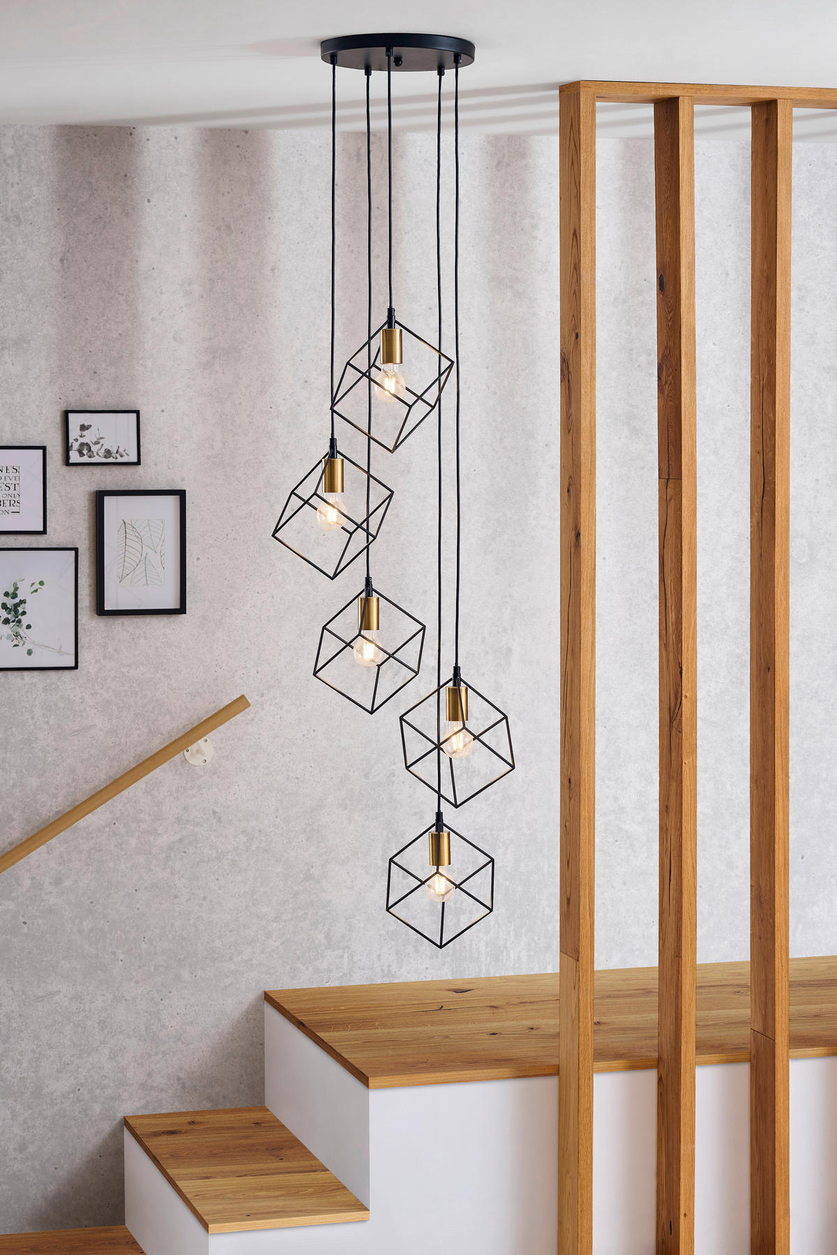 HÄNGELEUCHTE 50/60-245,5 cm  - Messingfarben/Schwarz, Design, Metall (50/60-245,5cm)