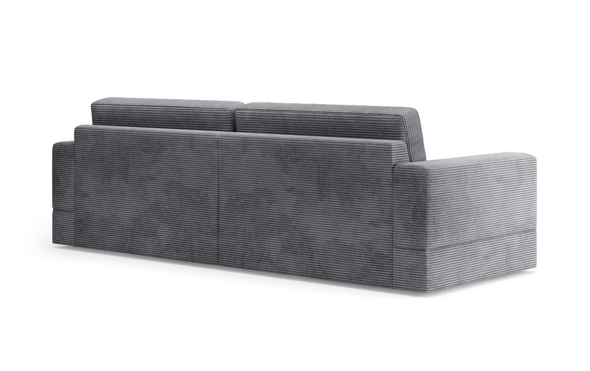BIGSOFA FABIO E Cord Grau  - Schwarz/Grau, MODERN, Kunststoff/Textil (264/87/108cm) - Sit & More