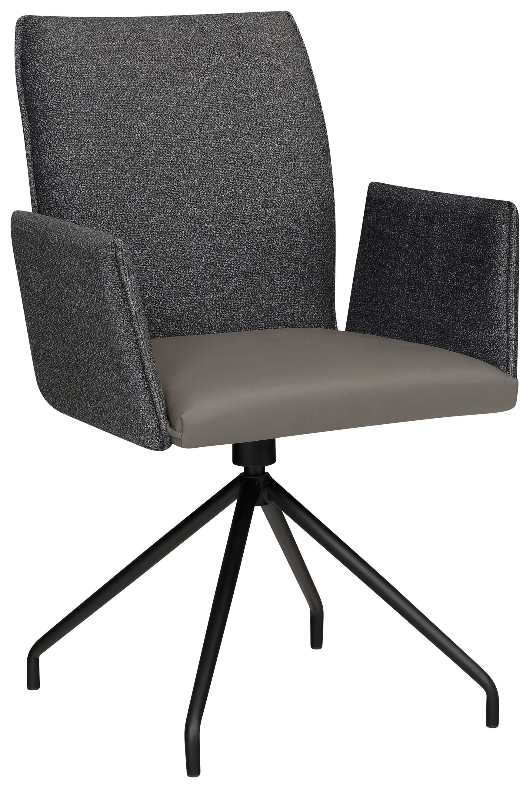 ARMLEHNSTUHL  Stoffauswahl, Typenauswahl Flachgewebe  - Anthrazit/Schwarz, Design, Textil/Metall (60/91/60cm) - Moderano